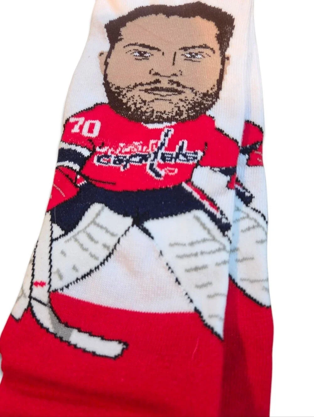 NWT Braden Holtby Washington Capitals Red Novelty Knee Socks